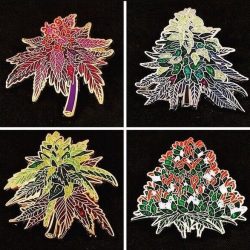 4 Cannabis Nug Lapel Pins - herb, weed nugs dank 420 pot leaf budtender