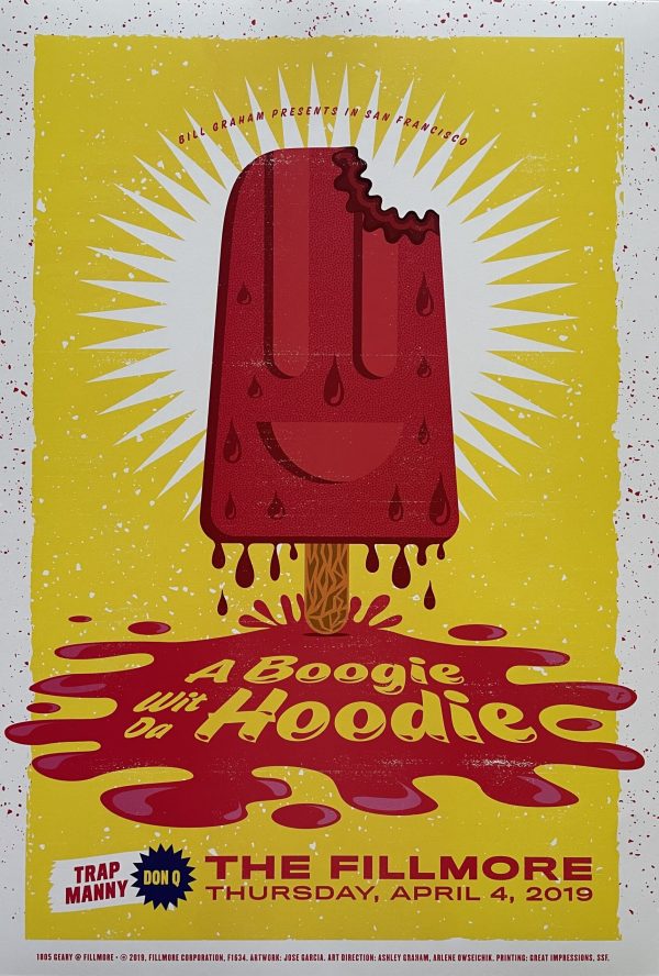 A Boogie Wit Da Hoodie Concert Poster 2019 F-1634 Fillmore