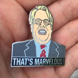 Big Lebowski Brandt , “THAT’S MARVELOUS!” Lapel Pin. Philip Seymour Hoffman