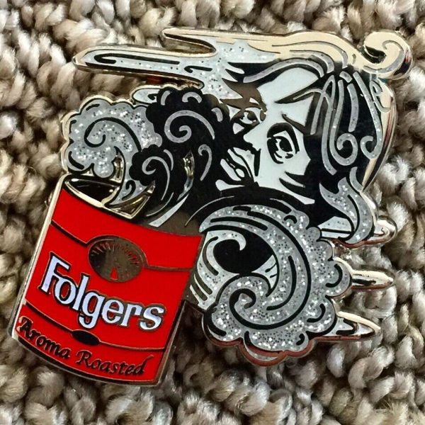 Big Lebowski Spirit Of Donny Folgers Coffee Can Pin. "Abide" hidden in hair