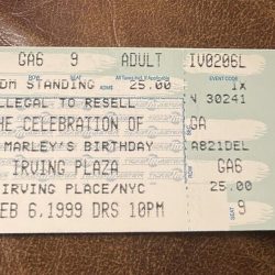 BOB MARLEY BIRTHDAY RARE UNUSED CONCERT TICKET NEW YORK, NY 02/06/1999