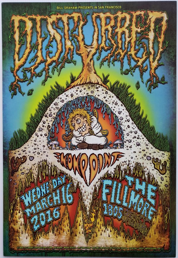 Disturbed Concert Poster 2016 F-1400 Fillmore