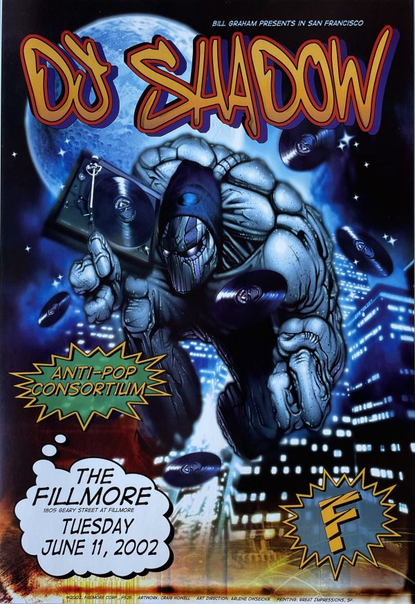 DJ Shadow Concert Poster 2002 F-525 Fillmore