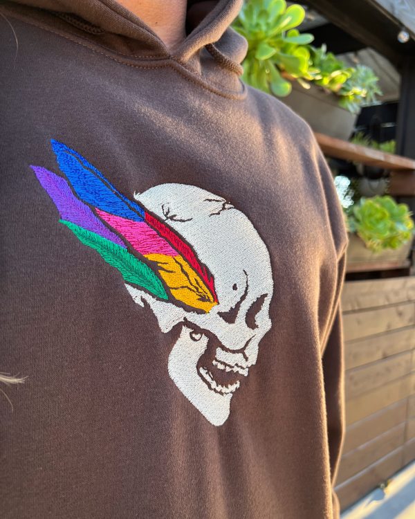 Flying Skull Grateful Mocha Hoodie