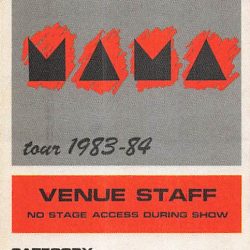 Genesis Backstage Pass 1983-1984 Red Cloth Venue Staff Pass Variant