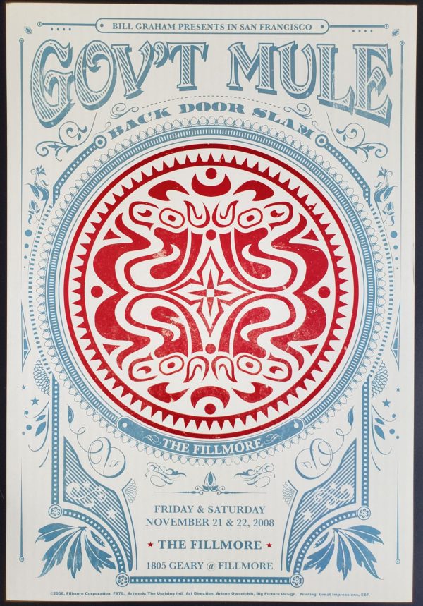 Gov't Mule Concert Poster 2008 F-979 Fillmore