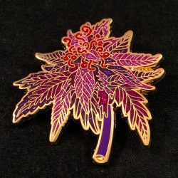 Grape Skunk Cannabis Nug Lapel Pin - herb weed nugs dank 420 pot leaf budtender