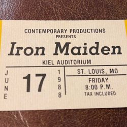 IRON MAIDEN RARE UNUSED CONCERT TICKET ST. LOUIS, MO 06/17/1988
