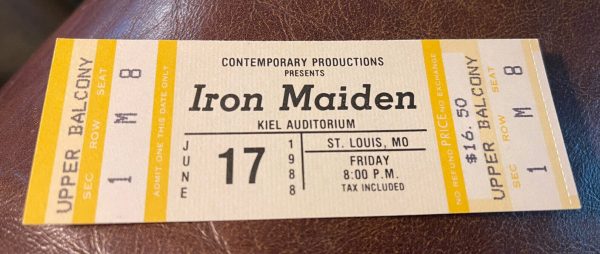 IRON MAIDEN RARE UNUSED CONCERT TICKET ST. LOUIS, MO 06/17/1988