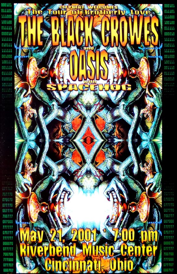 Oasis and The Black Crowes Concert Poster Ohio 2001
