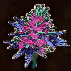 Raspberry Sorbet Cannabis Nug Lapel Pin - weed nugs dank 420 pot leaf budtender