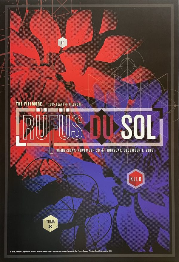 Rufus Du Sol Concert Poster 2016 F-1450 Fillmore