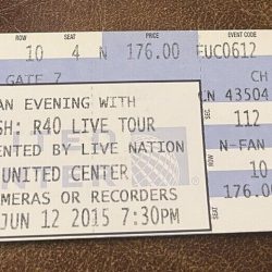 RUSH RARE UNUSED R40 CONCERT TICKET CHICAGO, IL 06/12/2015
