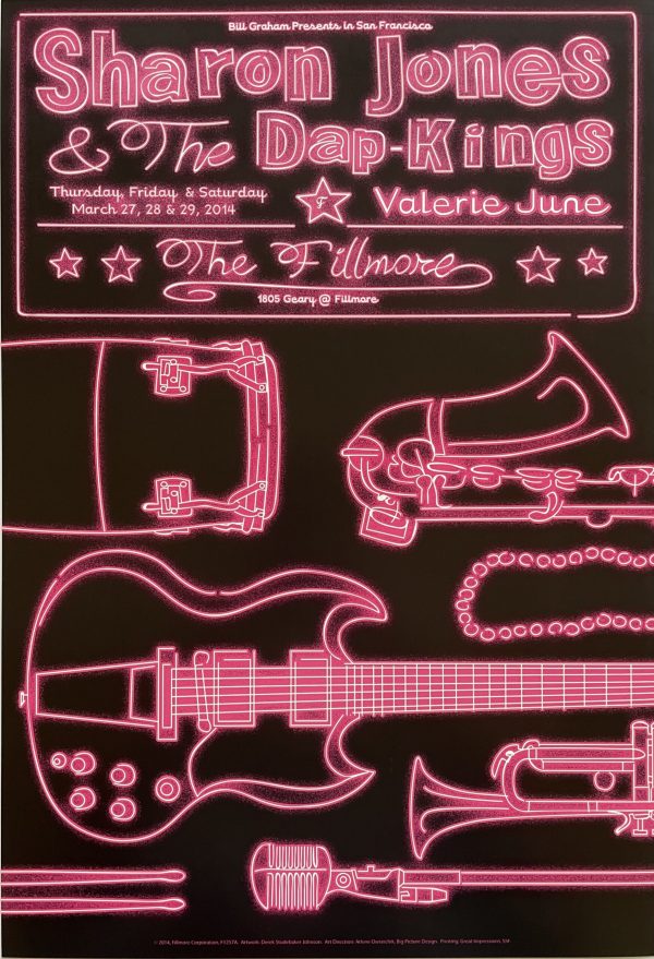 Sharon Jones and The Dap-Kings Concert Poster 2014 F-1257A Fillmore