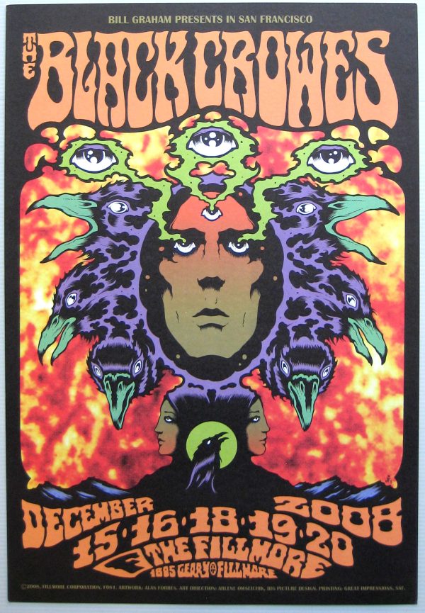 The Black Crowes Concert Poster 2008 F-981 Fillmore