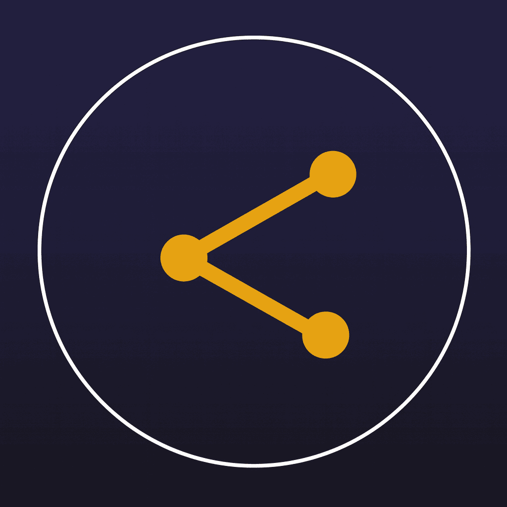 Icon of a share button symbol representing social media sharing and online engagement.