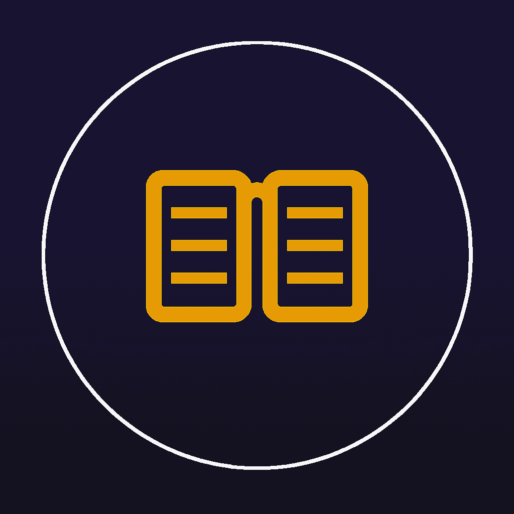 Open book icon representing sports memorabilia and fan engagement.