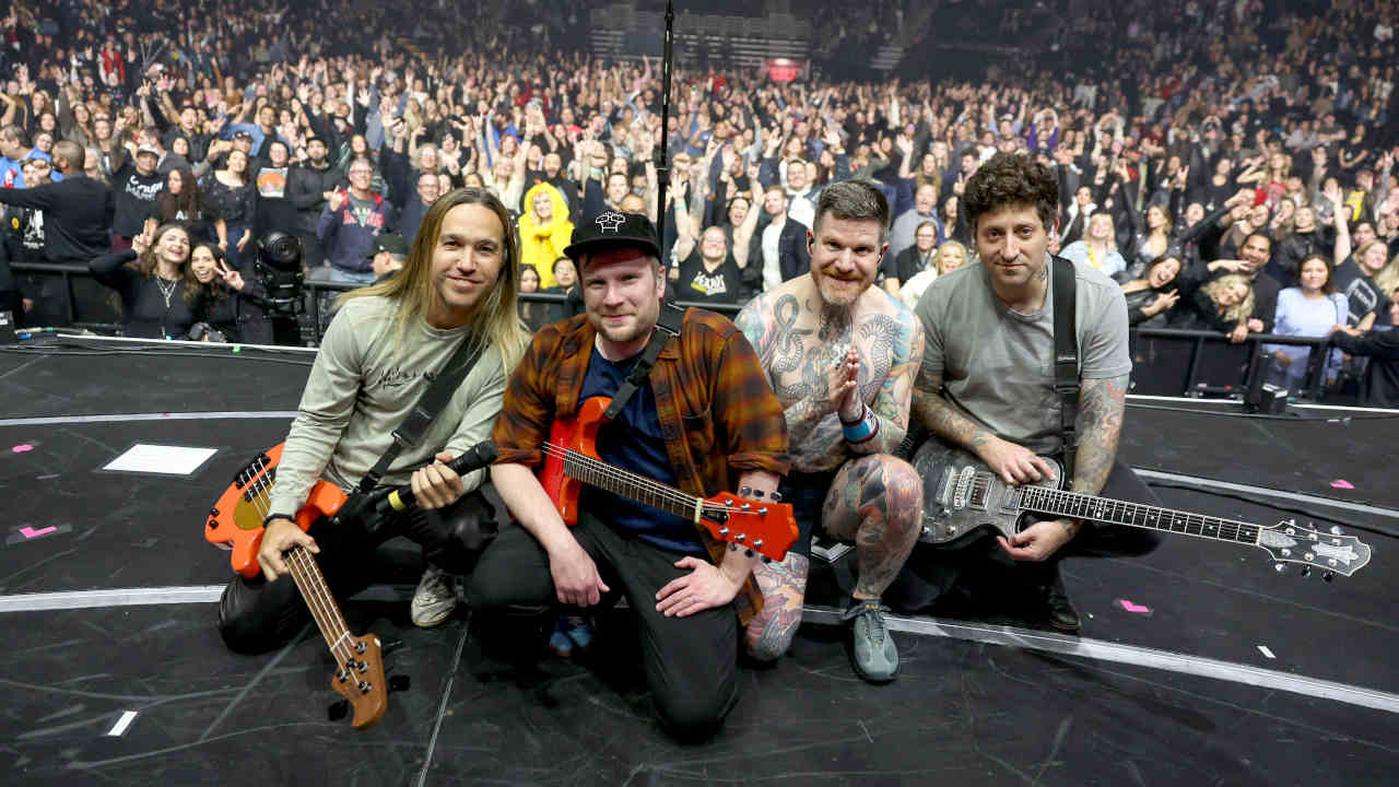 Fall Out Boy onstage in 2024