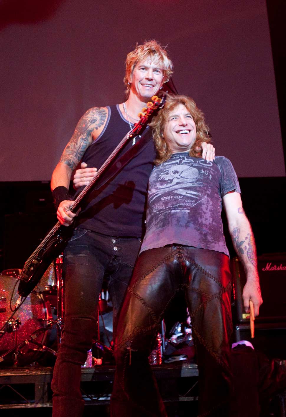 Duff McKagan and Steven Adler onstage in 2009