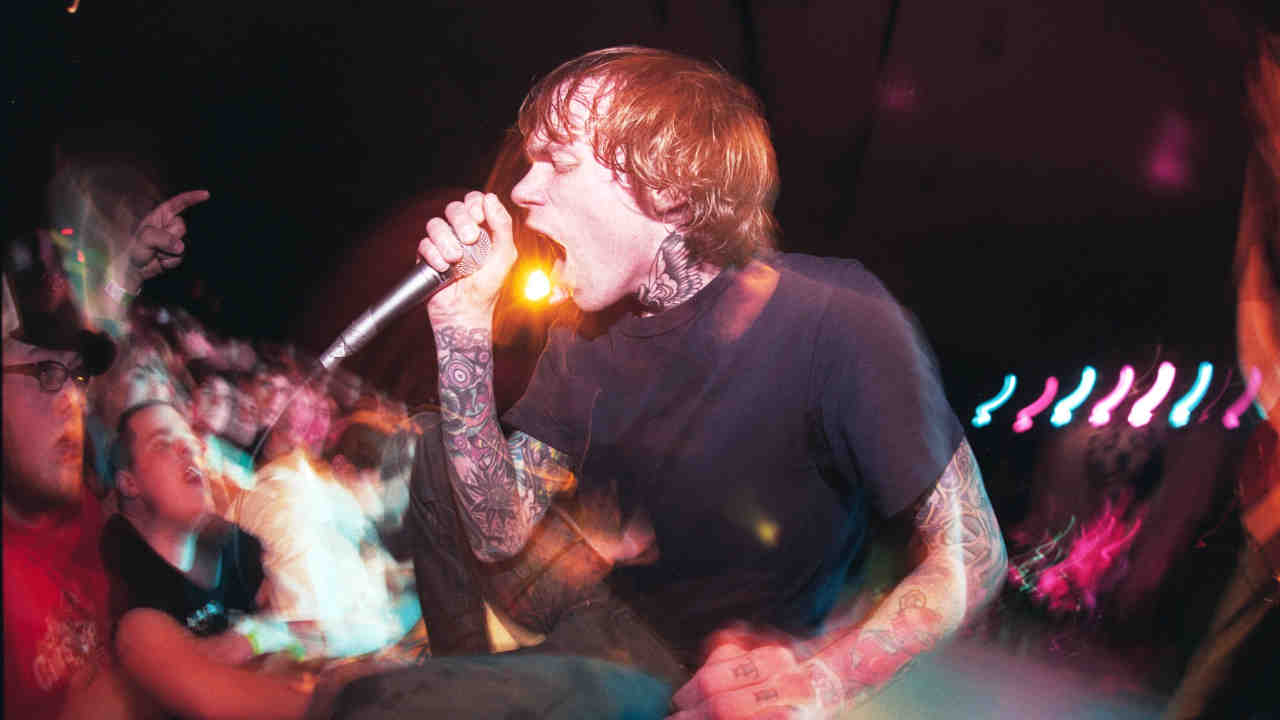 Converge posing for a photograph in the early 200s