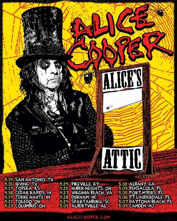 Alice Cooper Alice's Attic tour poster