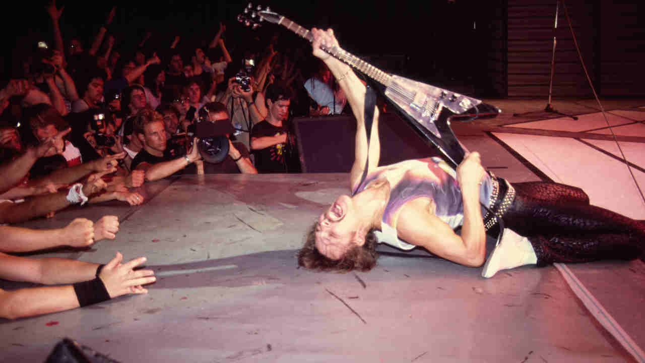 Scorpions guitarist Rudolf Schenker performing onstage in 1984