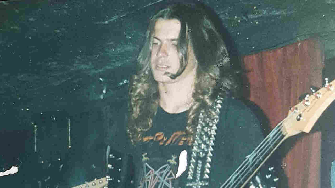 Possessed&amp;rsquo;s Jeff Becerra performing onstage in the 1980s