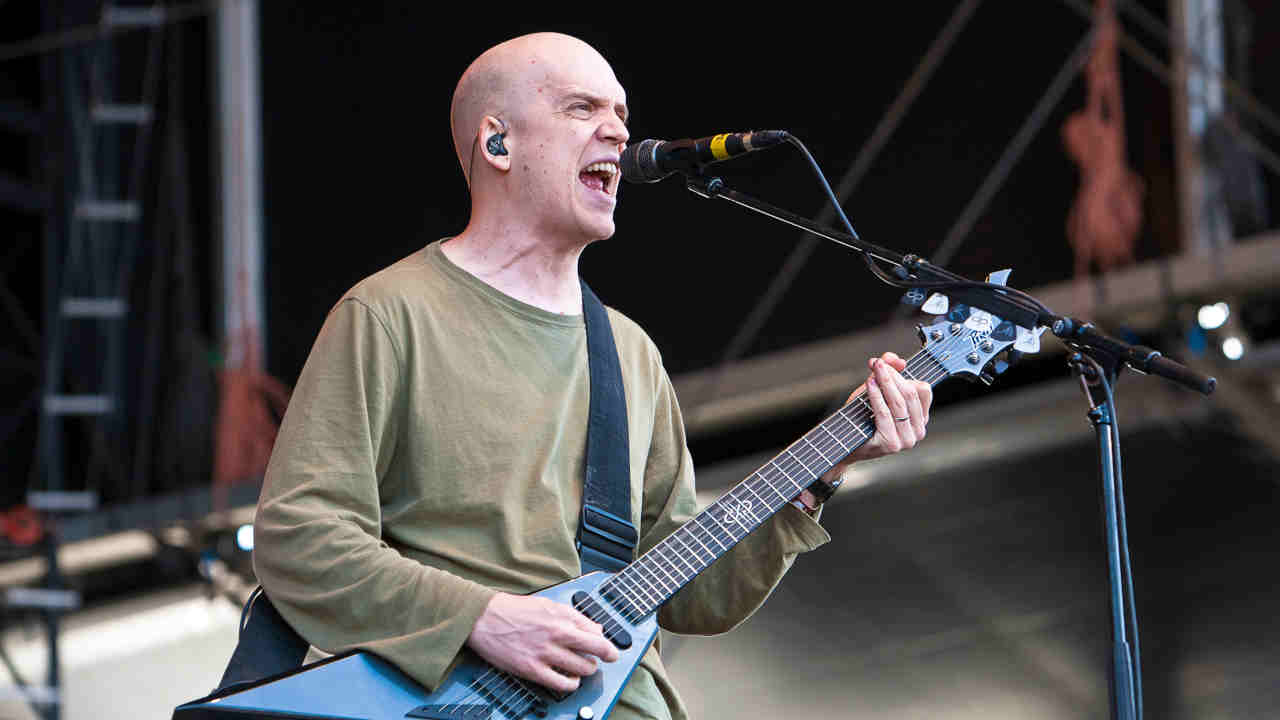 Devin Townsend performing onstage in 2010