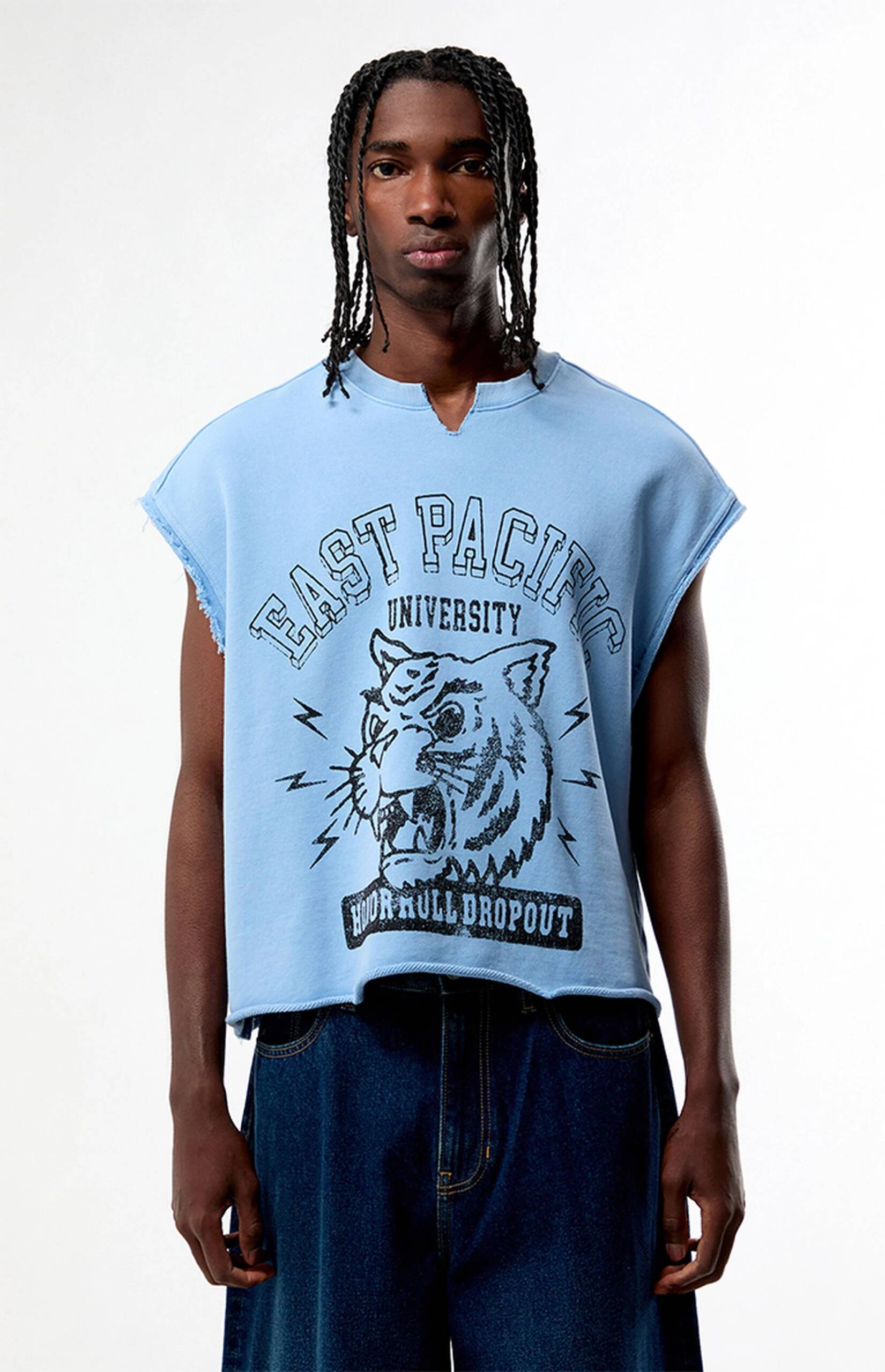 Pacsun East Pacific Fleece Cutoff T-Shirt