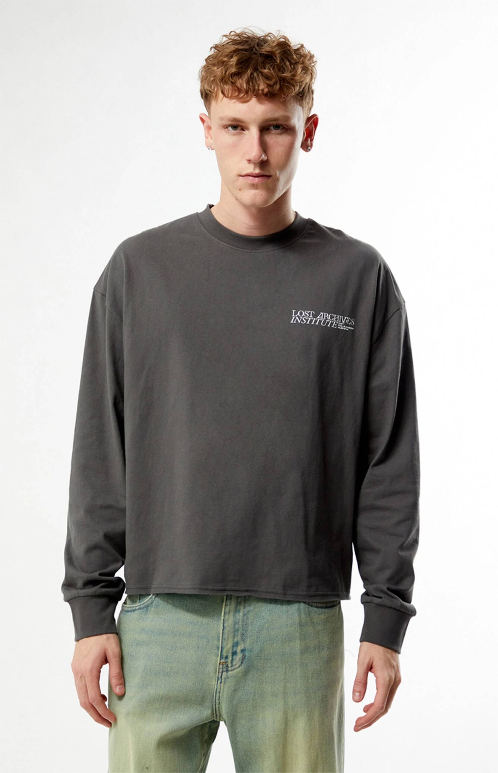 Pacsun Lost Archives Cropped Long Sleeve T-Shirt