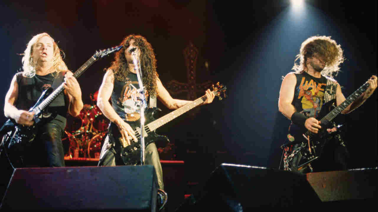 Slayer performing live onstage in 1987