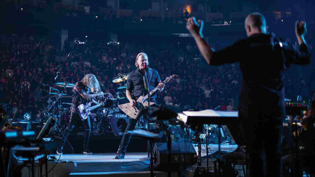 Metallica performing with the San Francisco Symphony during the S&amp;amp;M2 shows in 2019