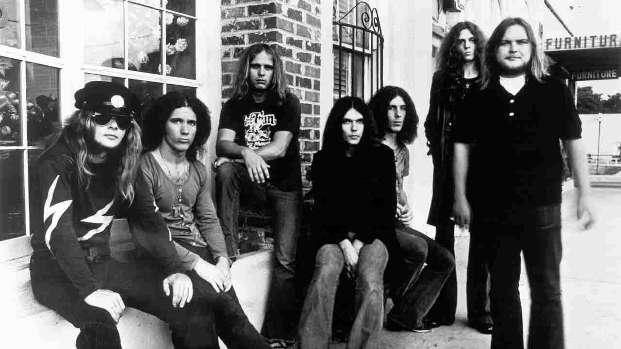 Lynyrd Skynyrd posing for a photograph in 1973