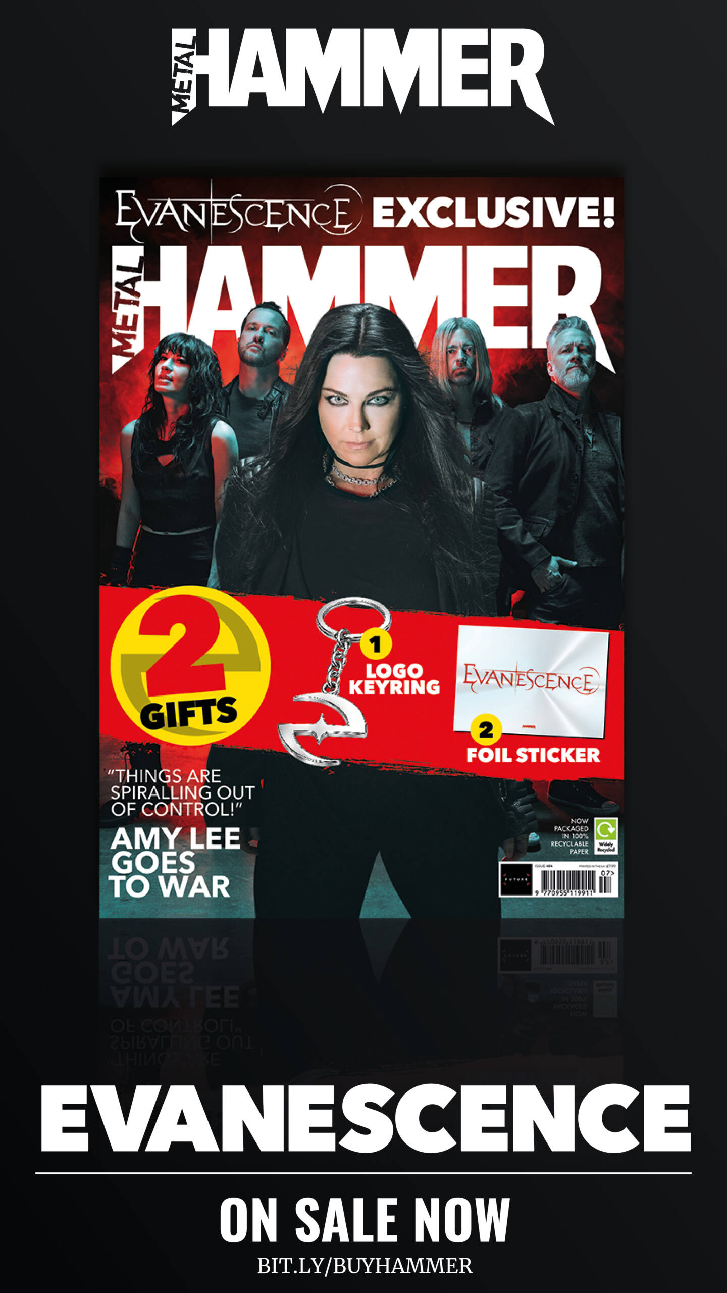 Evanescence on the cover of Metal Hammer