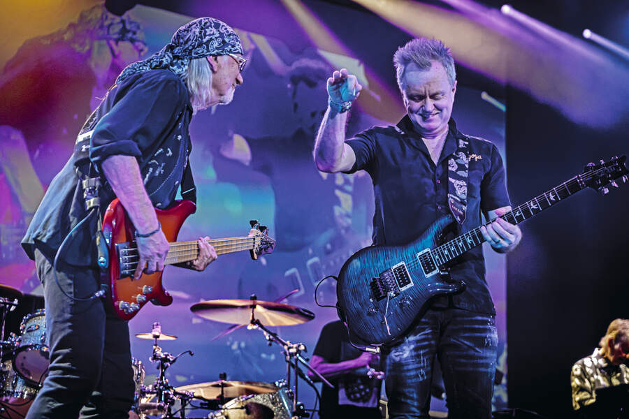 Deep Purple are in their seventh decade. They've sold 120 million albums. And they still have things to say. "There was no joy, no happiness on stage. I don't blame any one person for it, but Ithink we know who we're talking about" 19 Roger Glover and Simon McBride onstage
