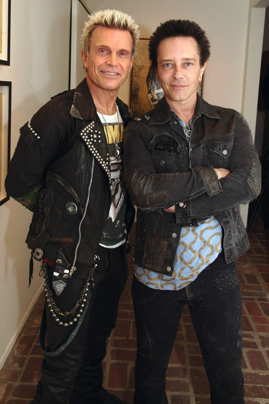 Billy Idol and Billy Morrison attend Subliminal Projects presents SID: Superman Is Dead a collaborative exhibition by Dennis Morris and Shepard Fairey on December 13, 2013 in Los Angeles, California