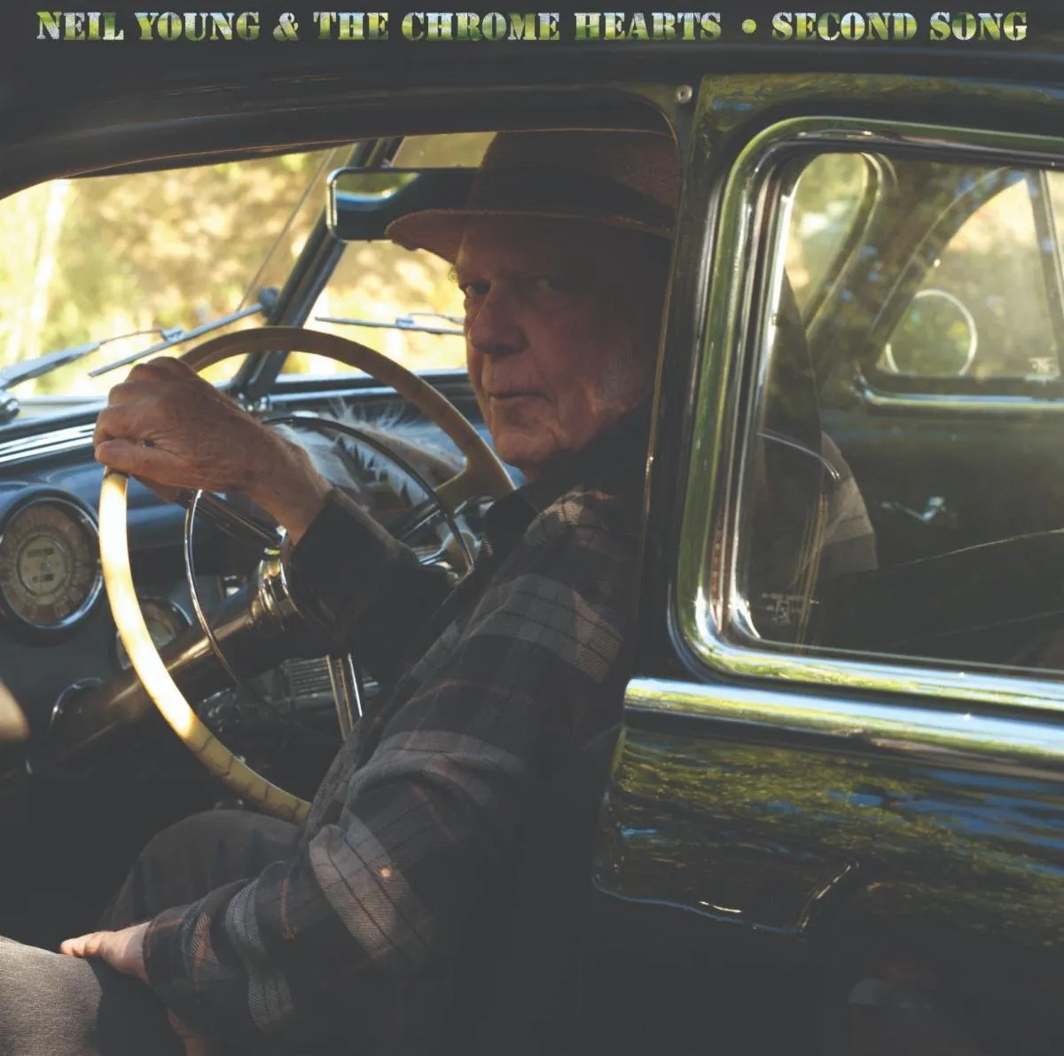 Image may contain Neil Young Adult Person Driving Transportation Vehicle Machine Wheel Face Head and Photography