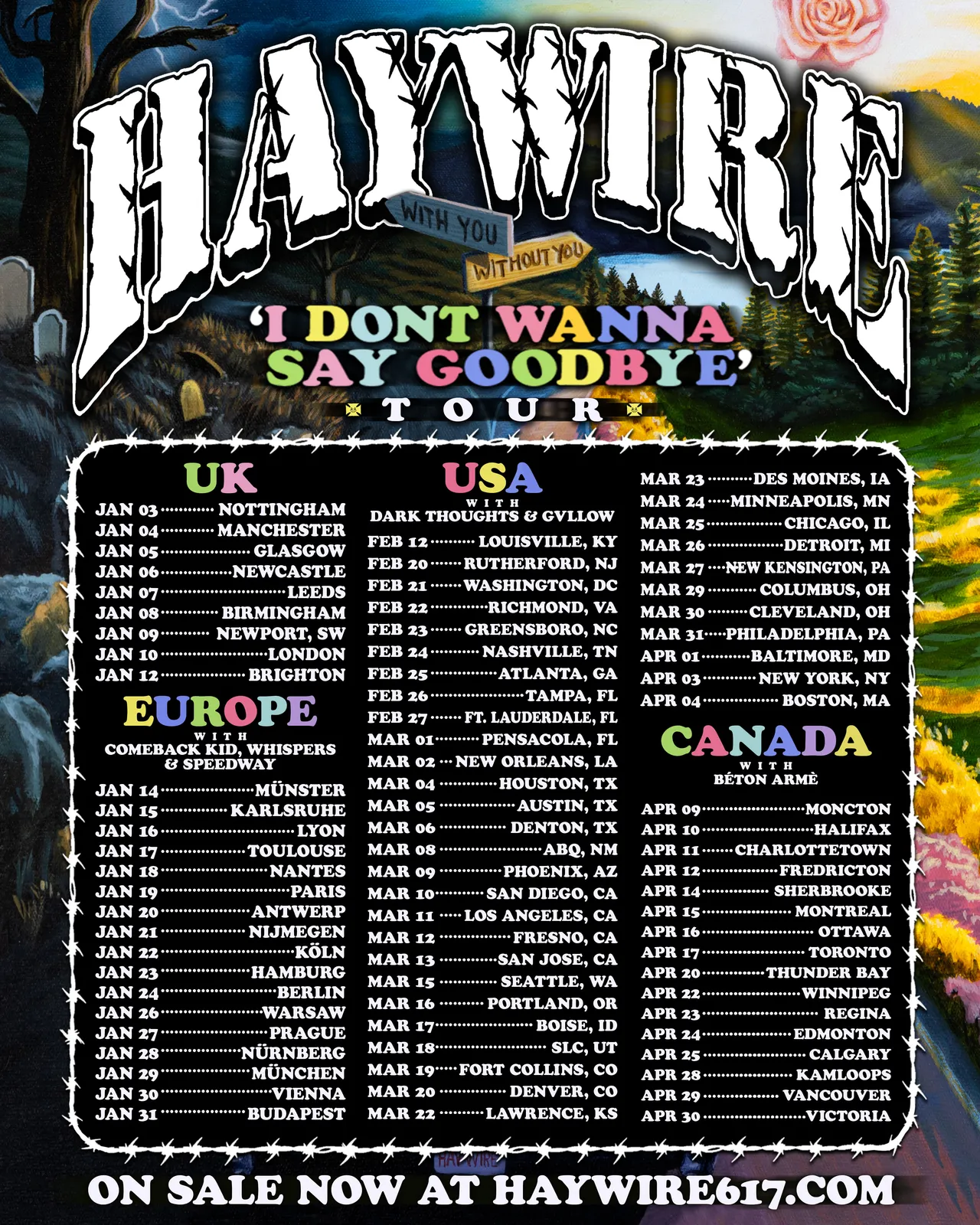 Haywire I Dont Wanna Say Goodbye Tour