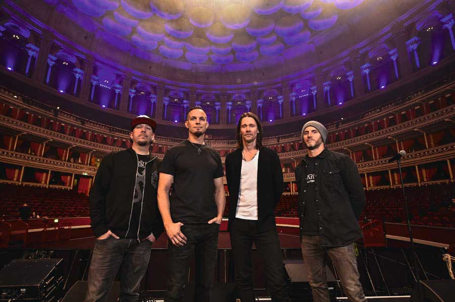 Alter Bridge pose on the stage of London's Royal Albert Hall