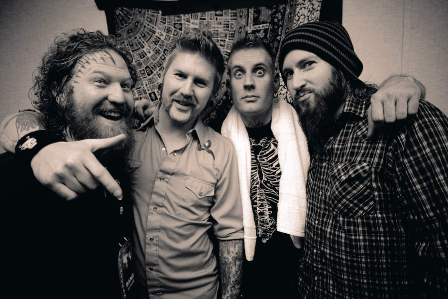 Mastodon pose backstage for a group portrait at the Masquerade during the Scion Rock Festival on February 28th, 2009 in Atlanta, United States.